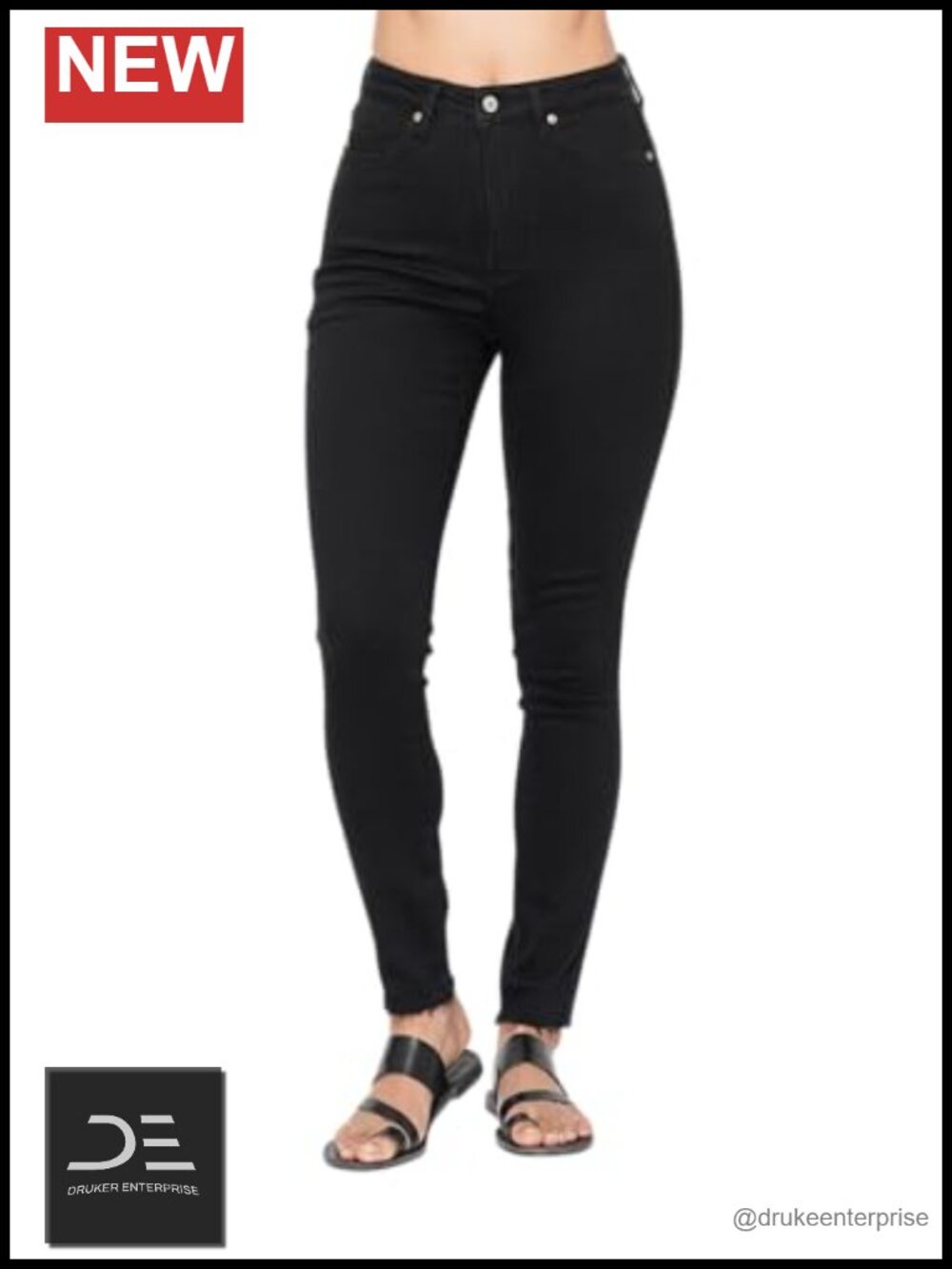 High Waisted Tummy Control Skinny Jeans with Shield Pockets